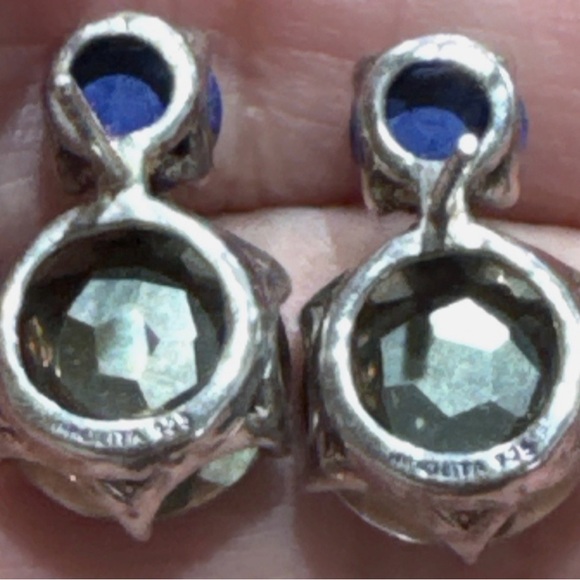 Ippolita Sterling 2 Blue Quartz, Lapis Stud Post Earrings TIMELESS - Picture 11 of 11